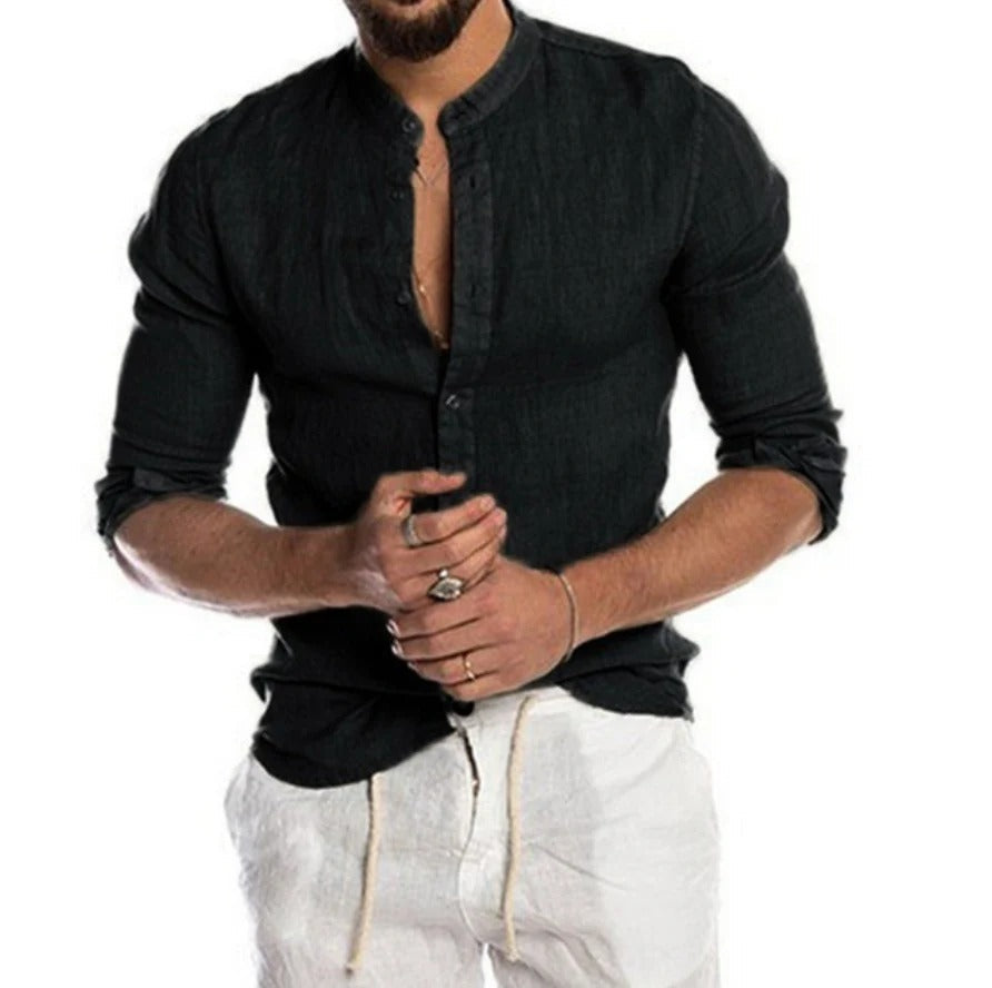 Ademend linnen shirt met korte mouwen 2