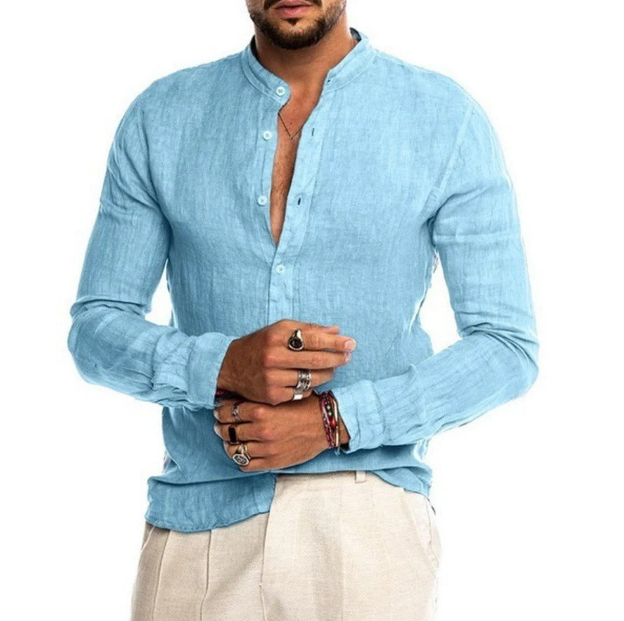 Ademend linnen shirt met korte mouwen 3
