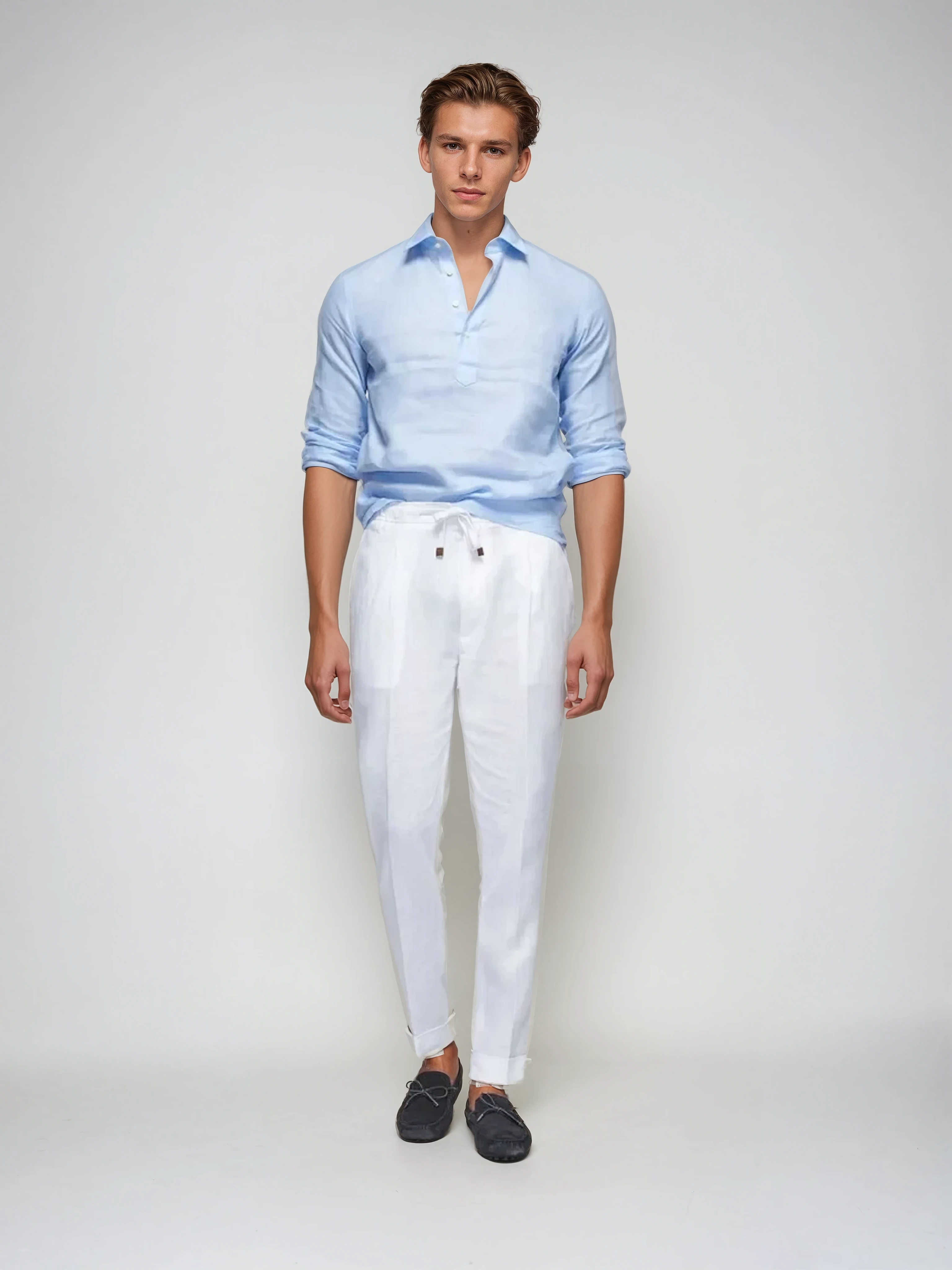 Bartholomew - klassiek linnen pop -over shirt