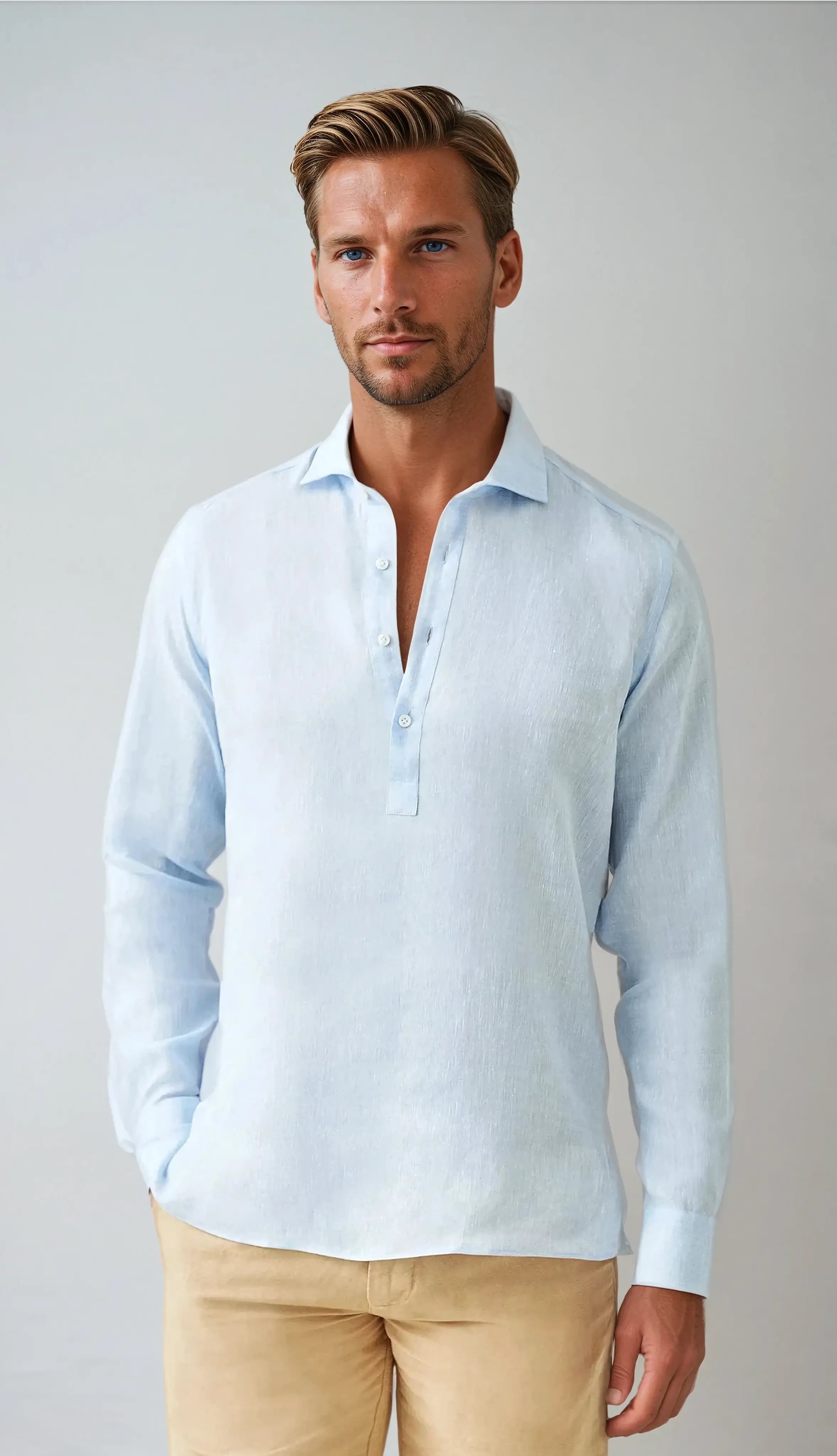 Bartholomew - klassiek linnen pop -over shirt