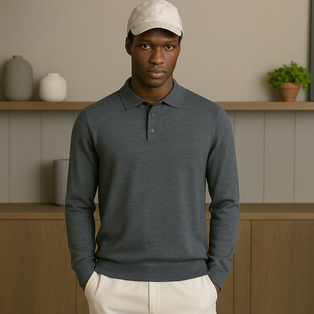 Cashmere Buttoned Polo Shirt 4