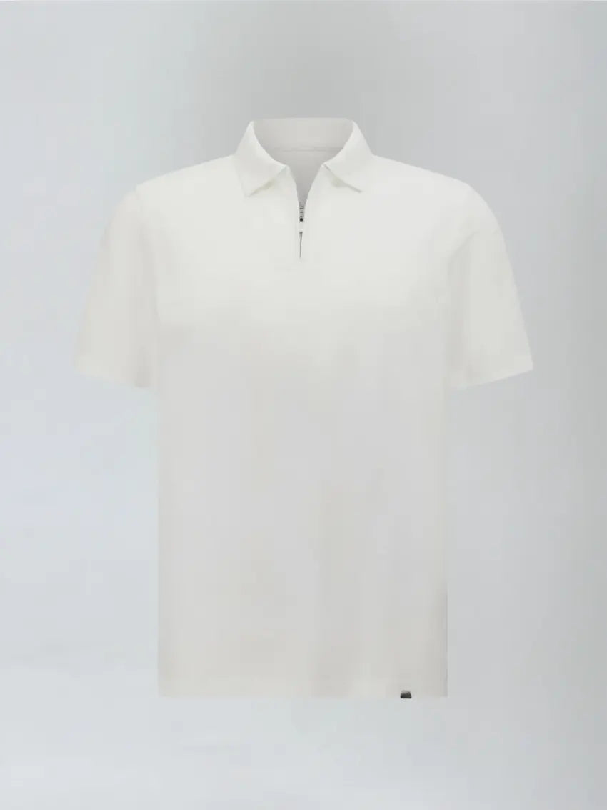 Clarence - White Zipper Polo Shirt 3