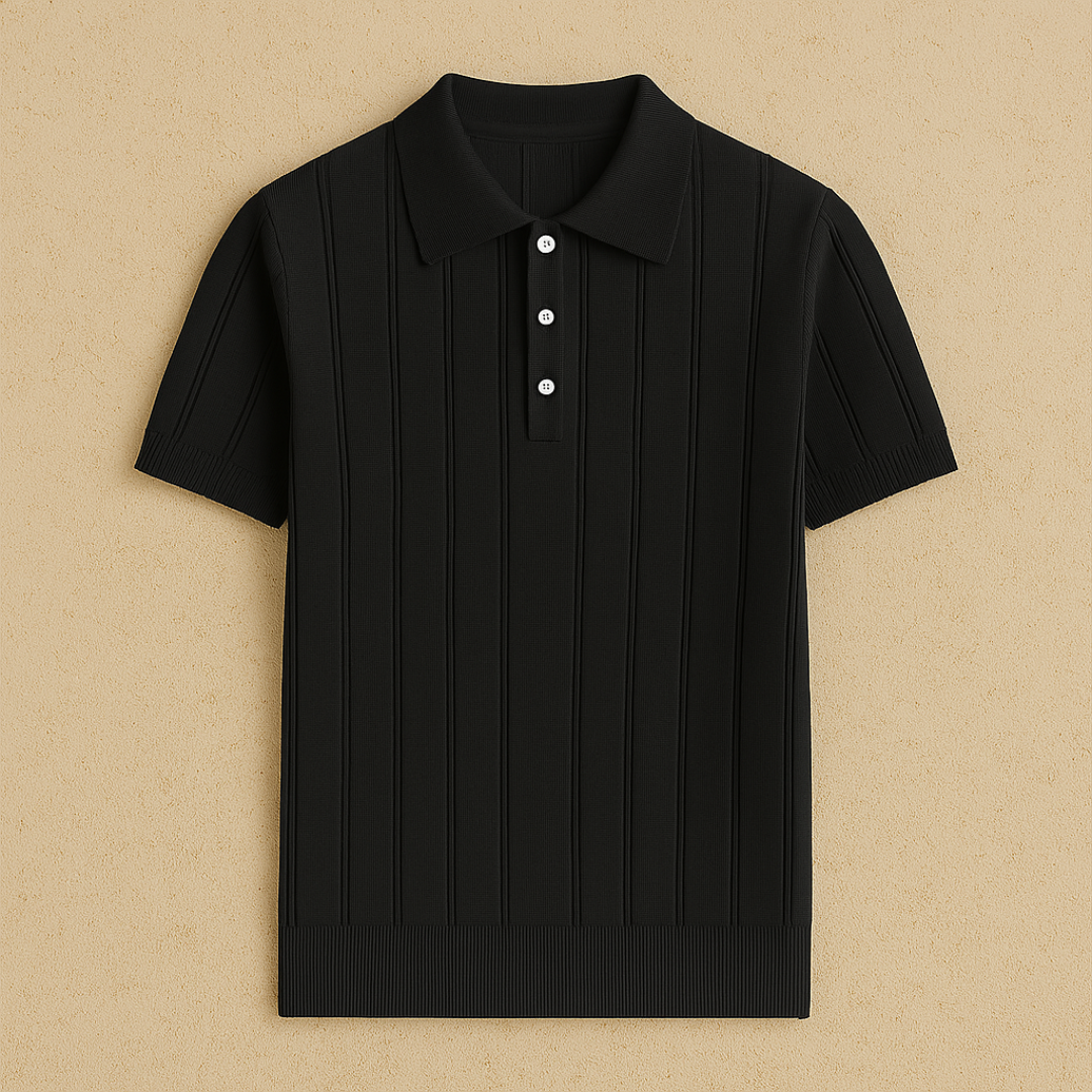 Elegant geribbeld gebreide poloshirt 3