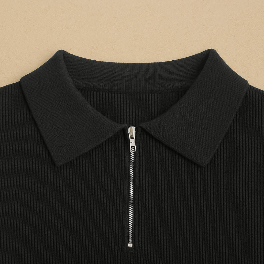 Elegante gebreide polo met lange mouwen 2