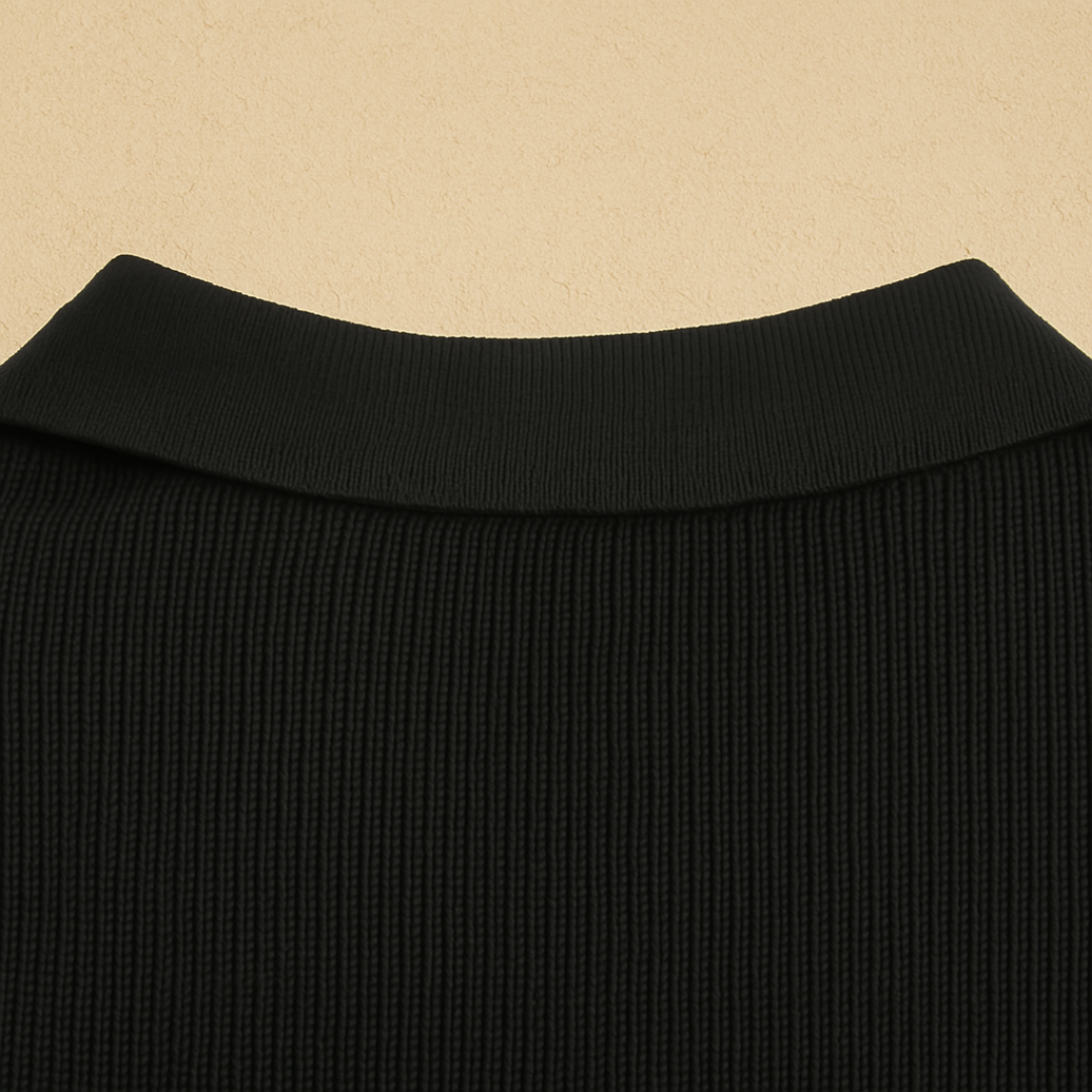 Elegante gebreide polo met lange mouwen 3
