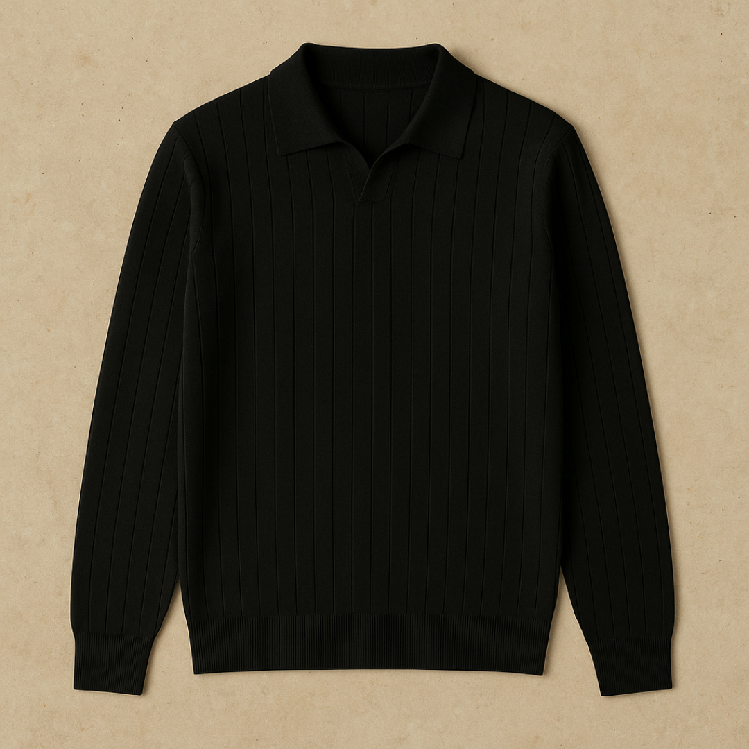 Elegante gebreide polo met lange mouwen 3