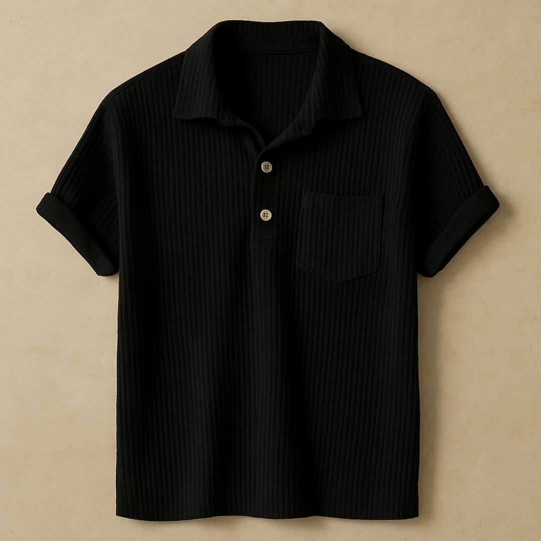 Gestructureerd gebreide zomerpolo shirt 4