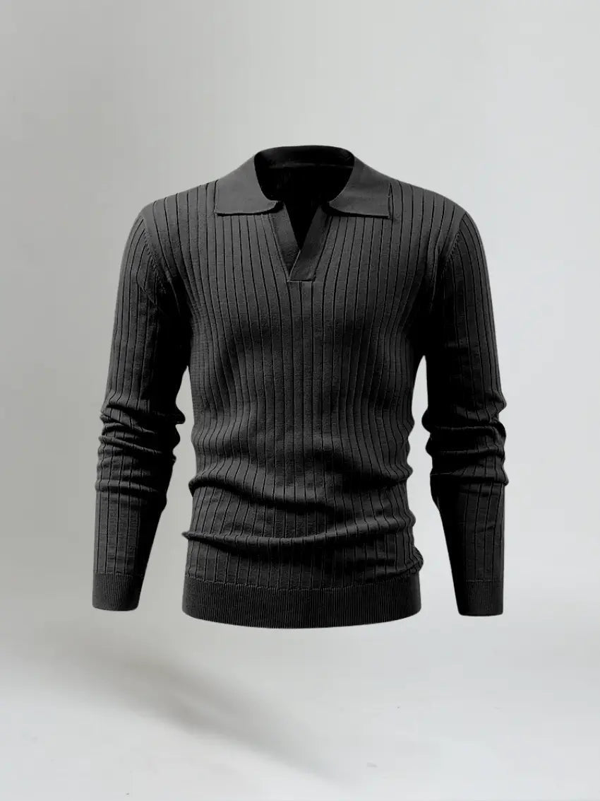 Jasper - retro gestreepte gebreide poloshirt 3