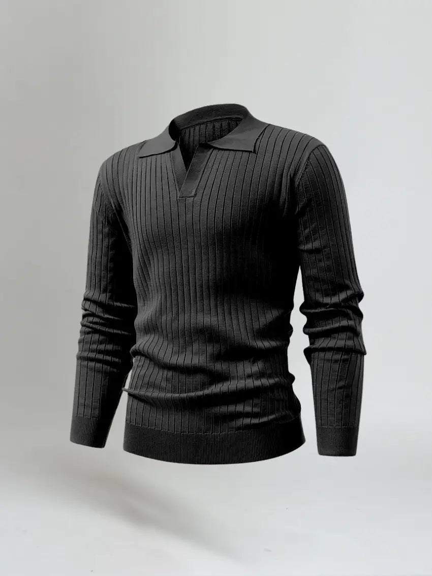 Jasper - retro gestreepte gebreide poloshirt 4