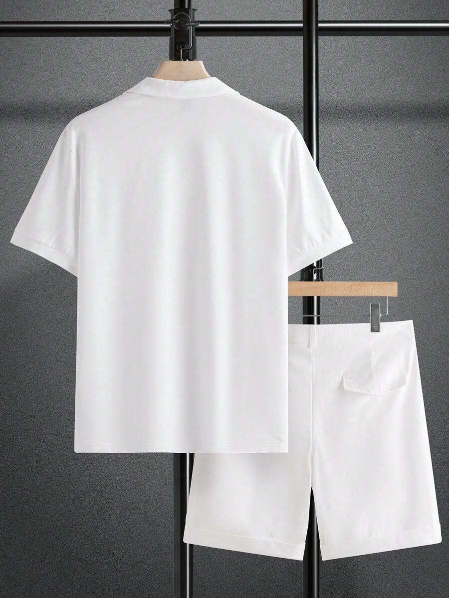 Josh - Casual White Polo Shorts Set 2
