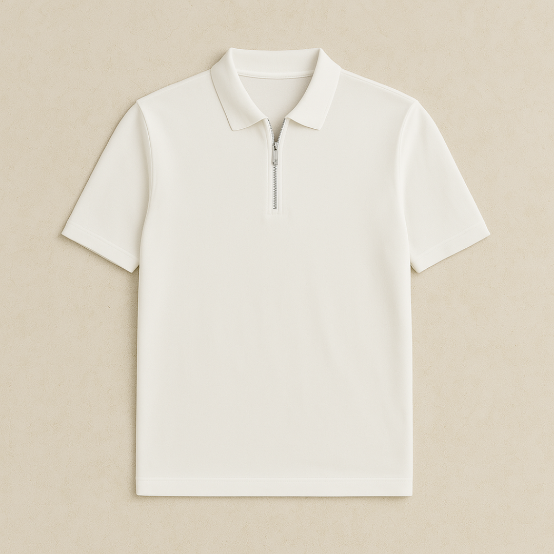 Moderne halfzip gebreide polo 3