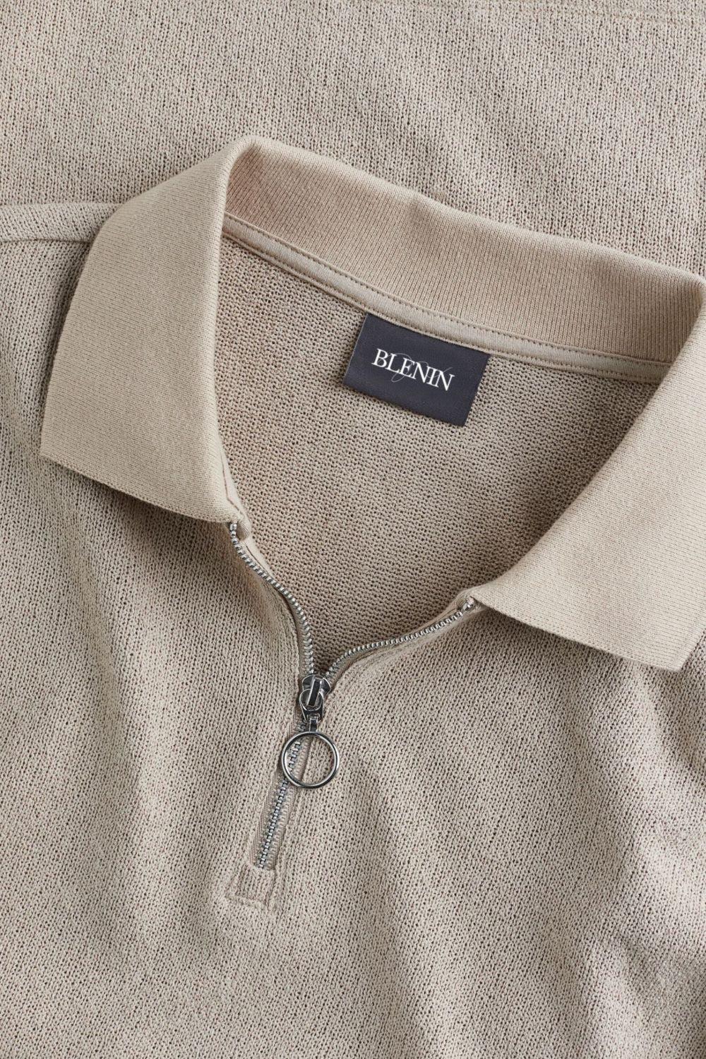 Oud geld Zip Polo T-shirt 3