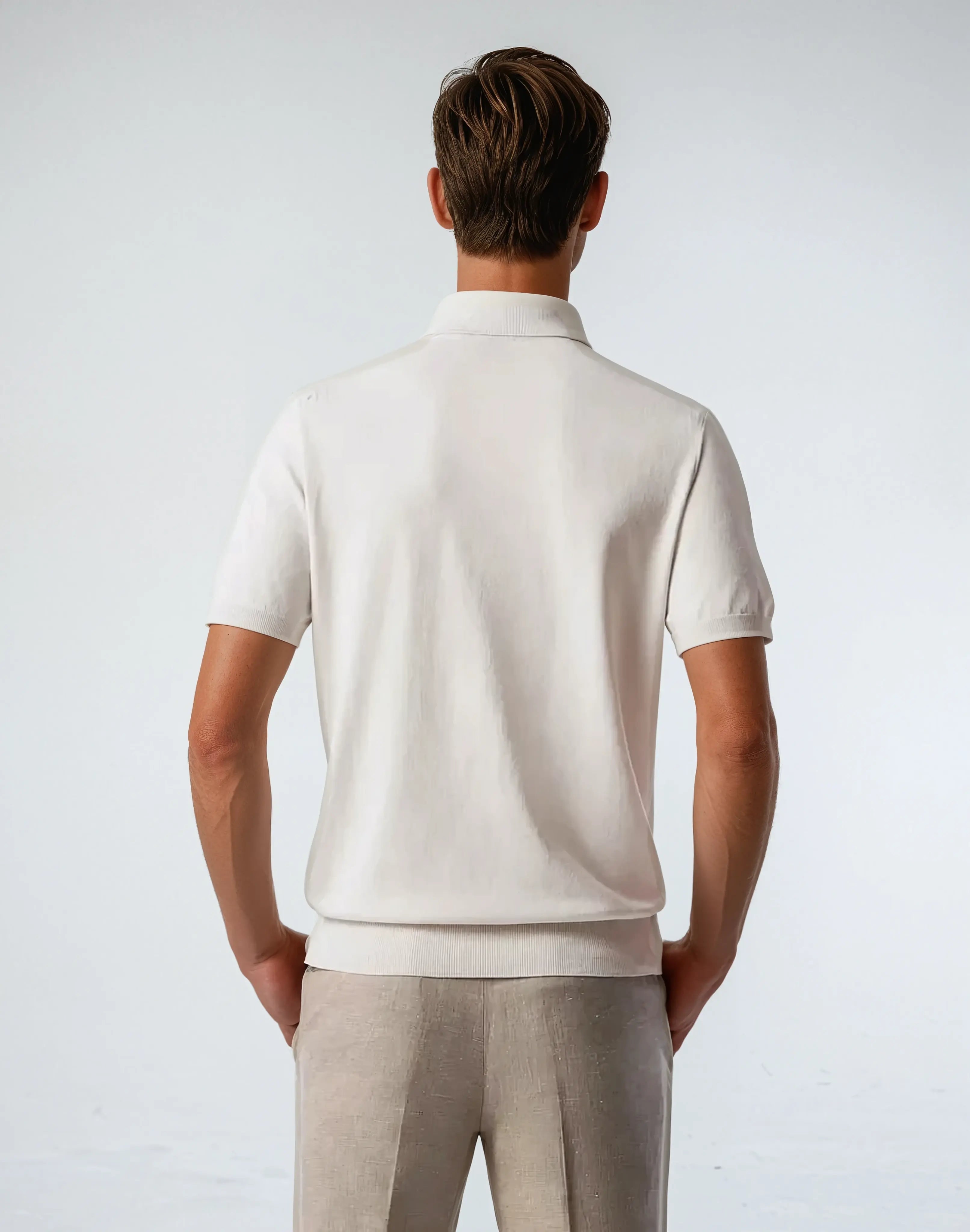 Oud geld beige zip polo 2