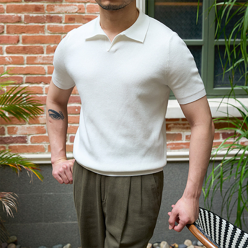 Oud geld v-neck polo 6