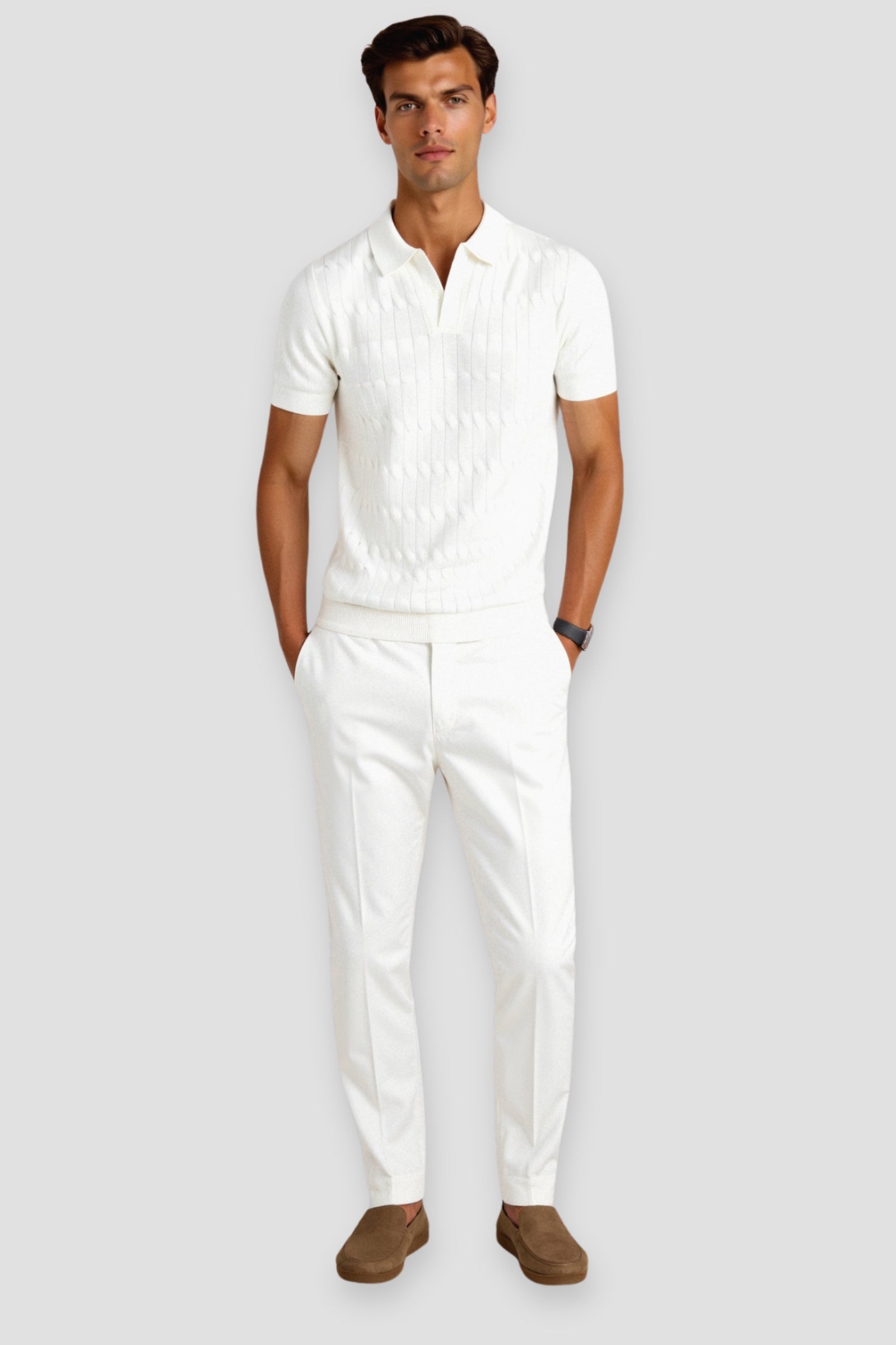 Oude Moeny gebreide polo T-shirt 4