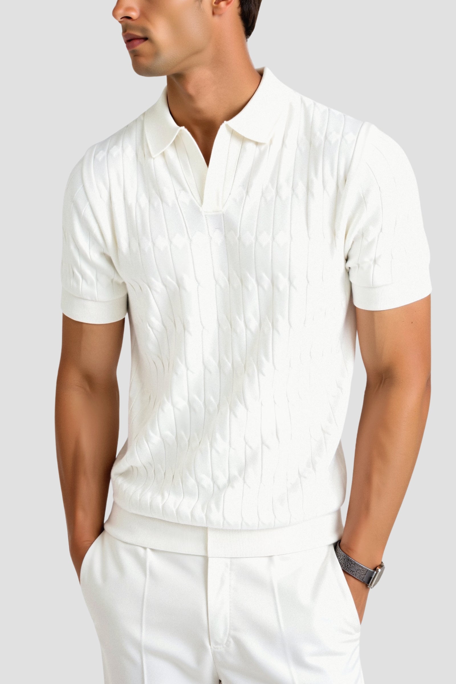 Oude Moeny gebreide polo T-shirt 5