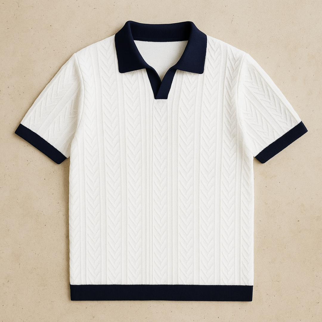 Rowan - kabelbreide poloshirt 2
