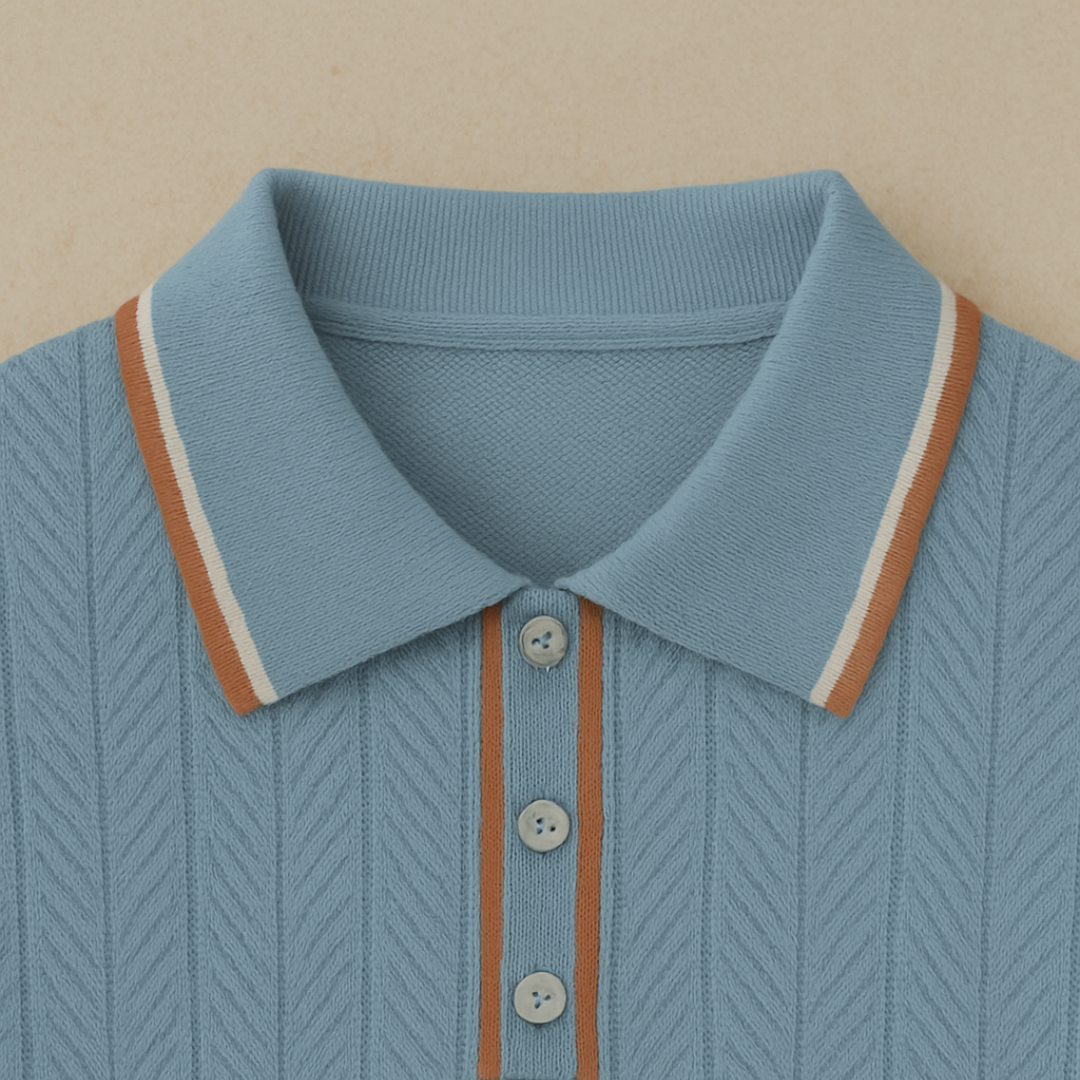 Vintage-geïnspireerd gebreide poloshirt 2