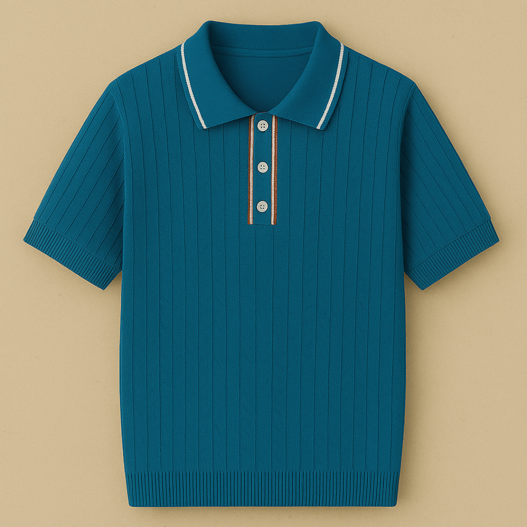 Vintage-geïnspireerd gebreide poloshirt 3
