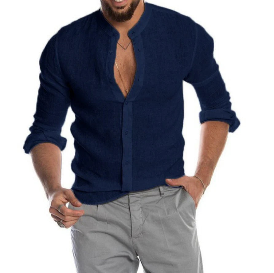 Ademend linnen shirt met korte mouwen 1