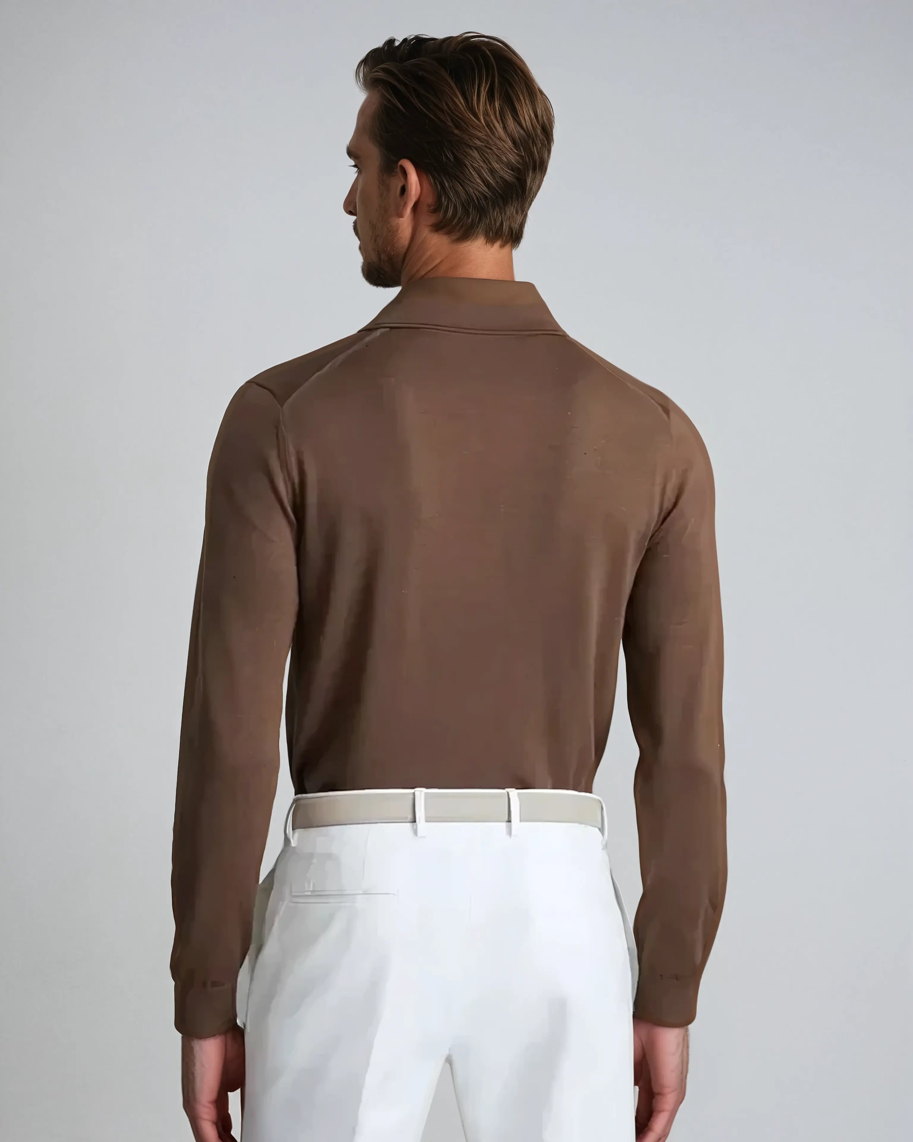 Armand - Minimalistisch katoen met lange mouwen polo 1