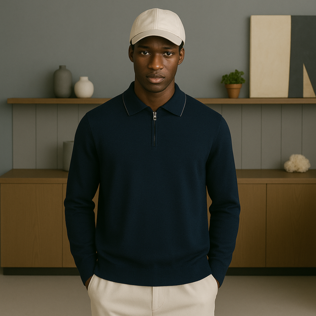 Cashmere half-zip poloshirt 0