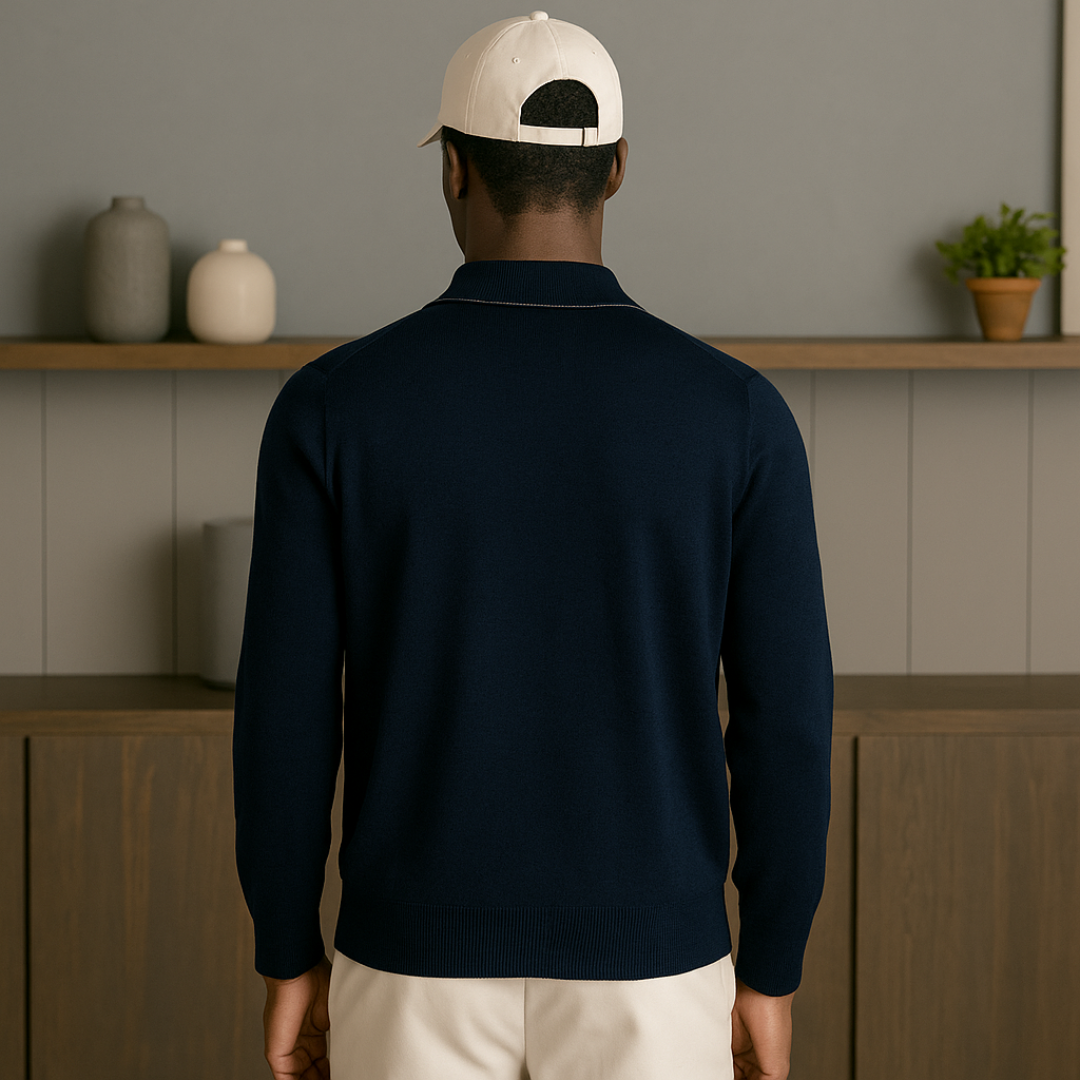Cashmere half-zip poloshirt 1