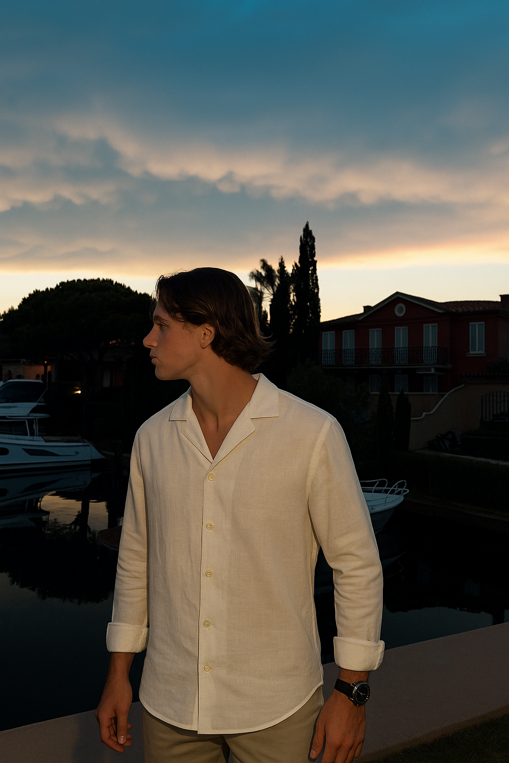 Elegant linnen kraag shirt