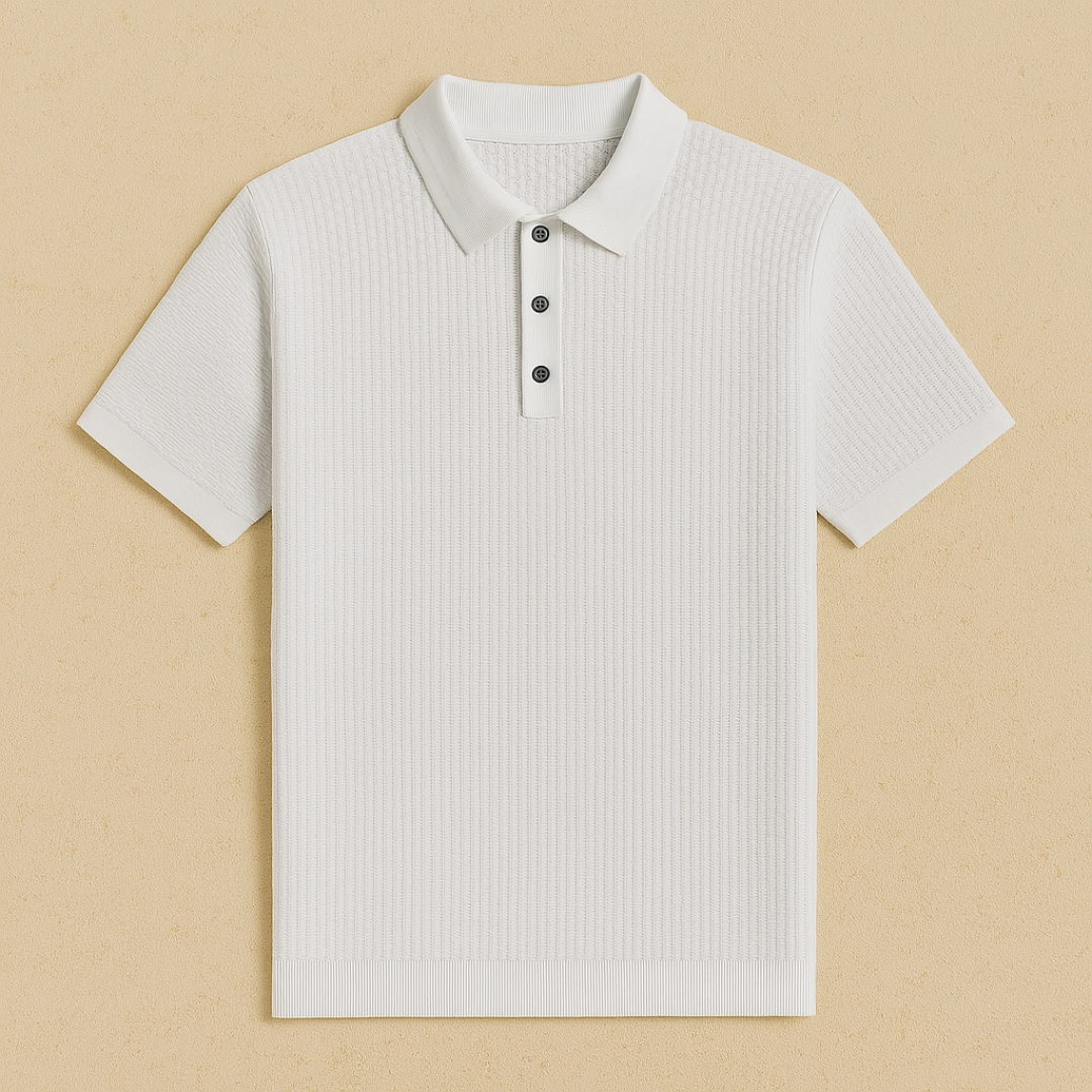 Elegante gebreide polo met korte mouwen 1