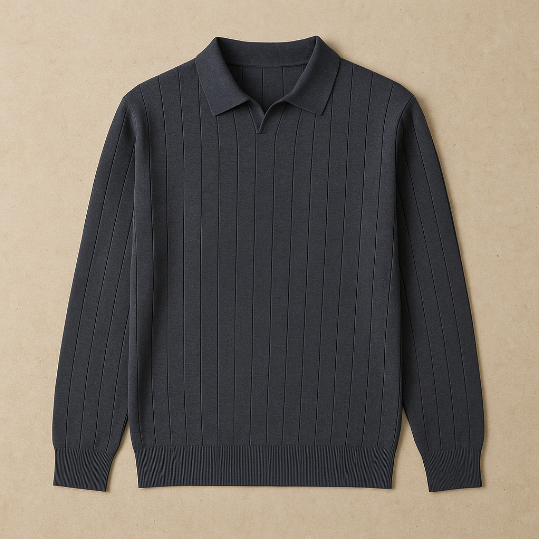 Elegante gebreide polo met lange mouwen 0