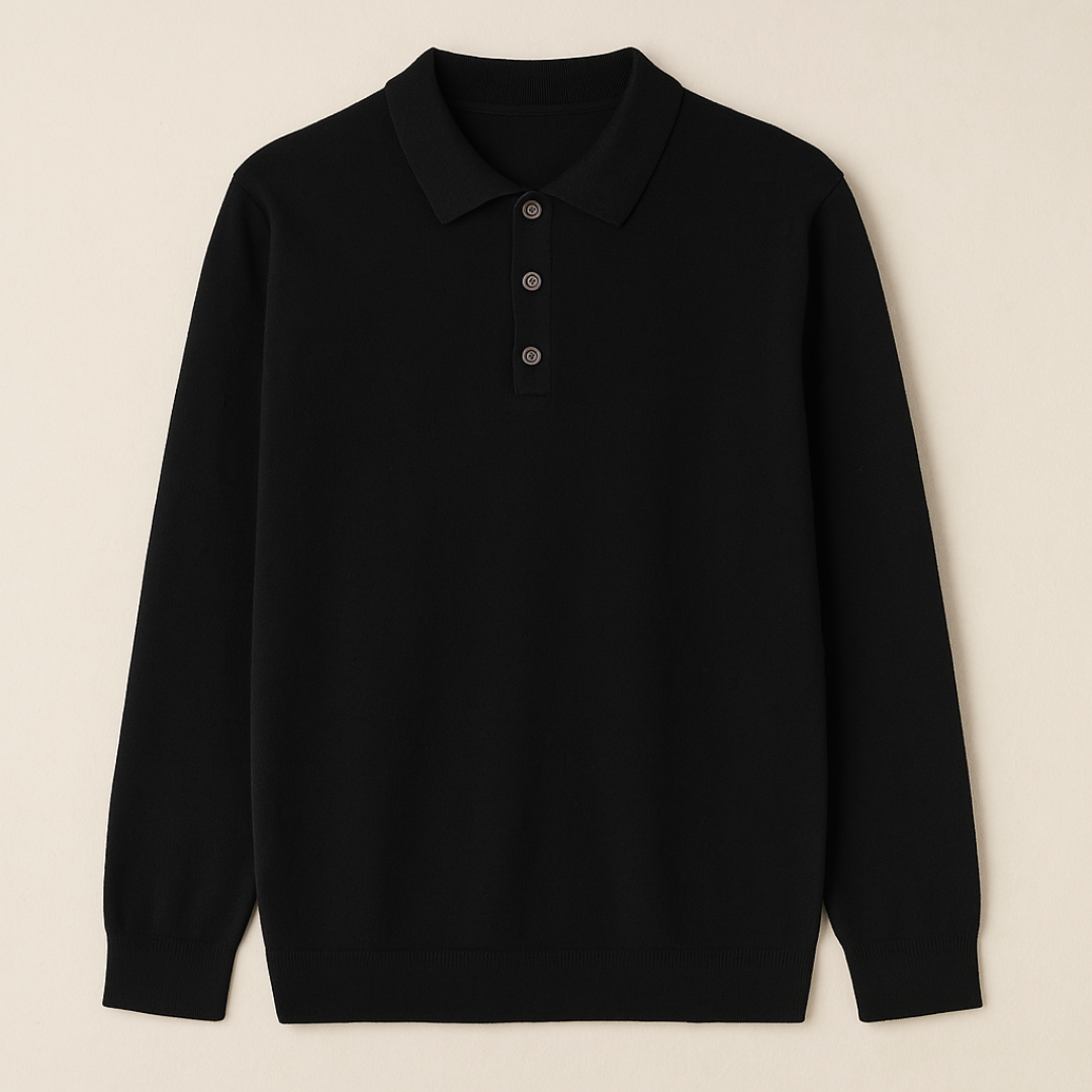 Elegante kasjmierpolo met lange mouwen 1