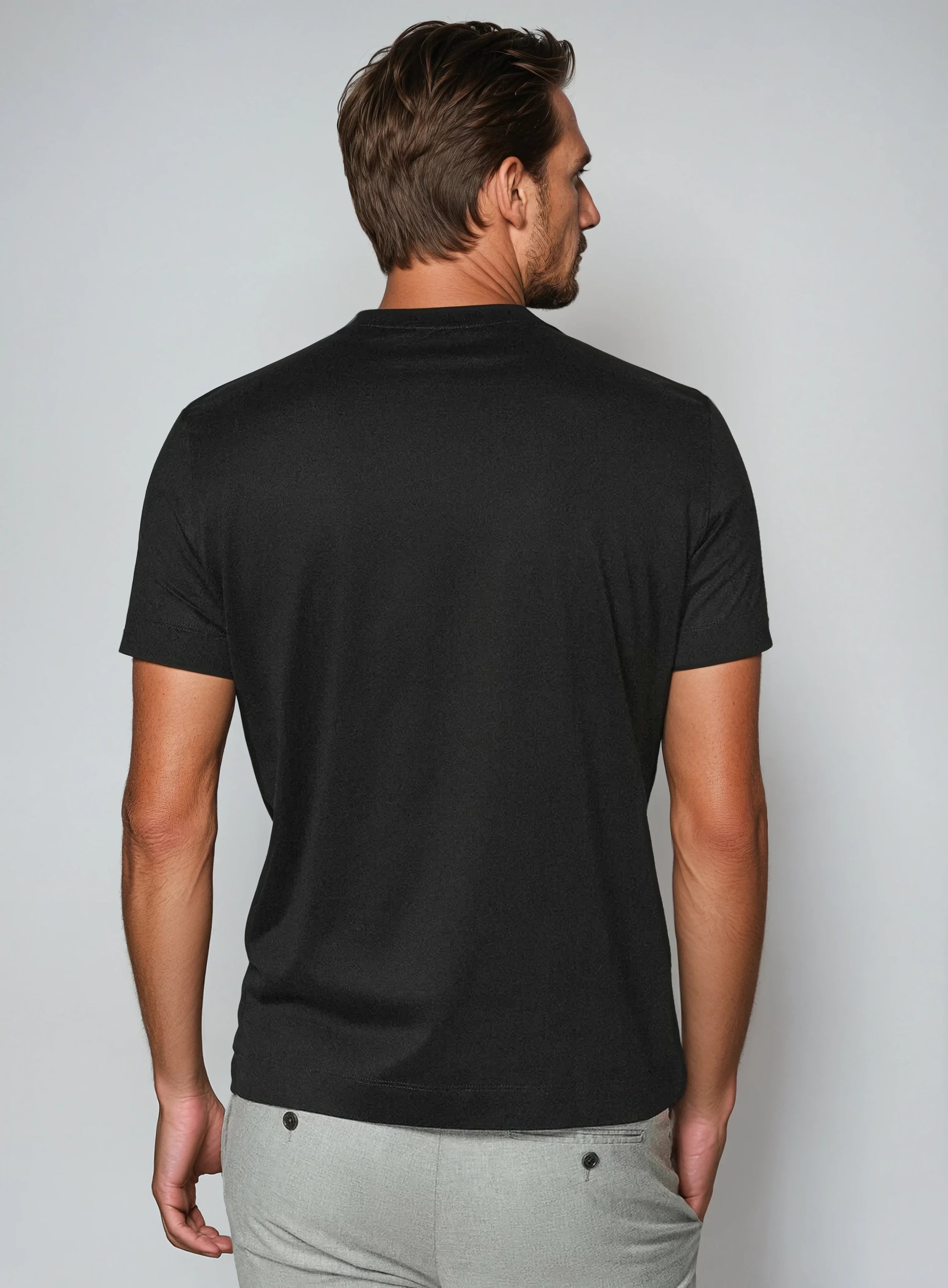 Elias - Zwart Suppima Katoenen T-shirt