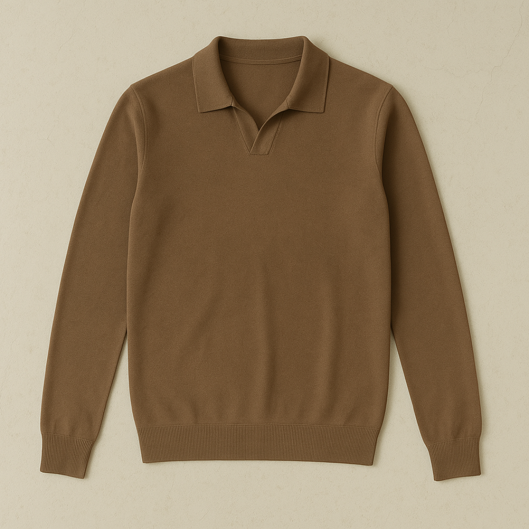 Marvin - gebreide polo met lange mouwen 1