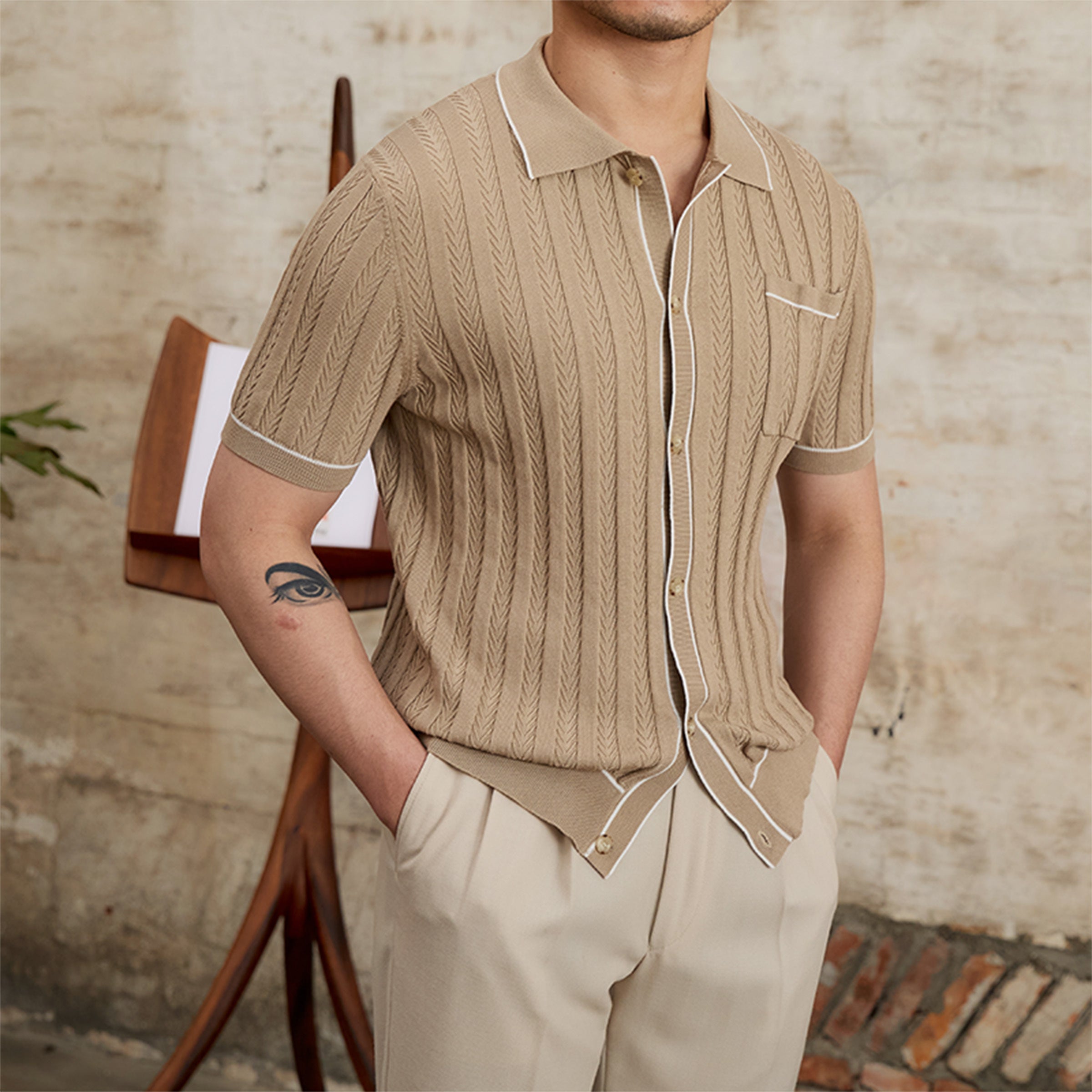 Norton - Tijdloos gebreide poloshirt 0