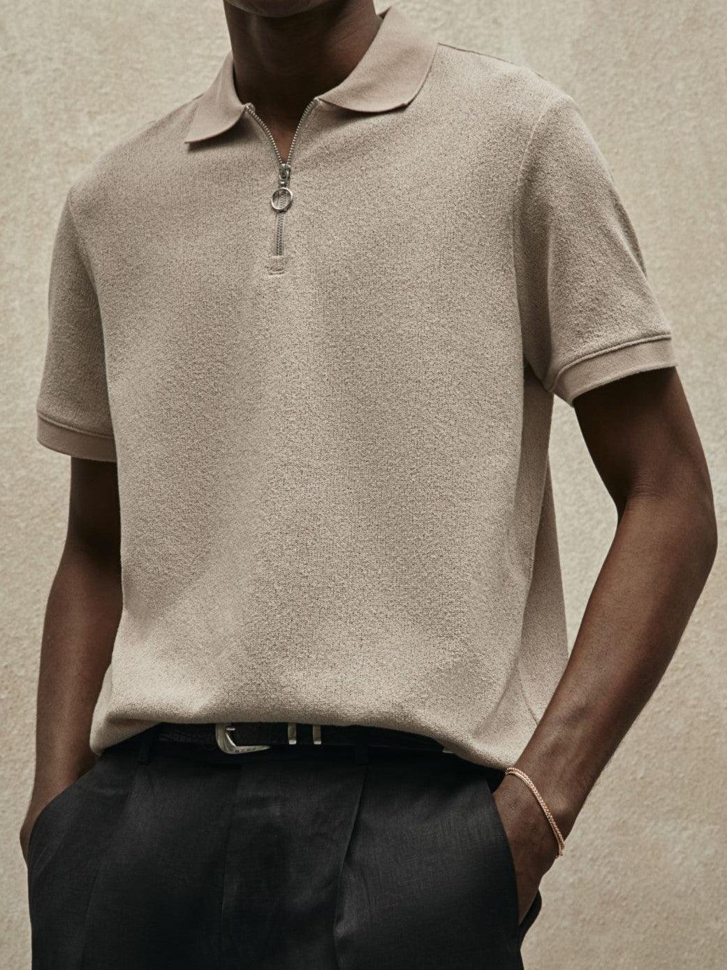Oud geld Zip Polo T-shirt 1