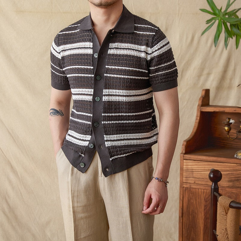 Oud geld gestreept poloshirt 3