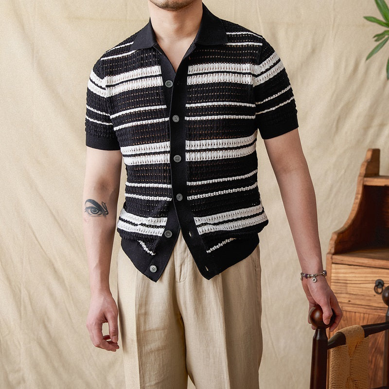 Oud geld gestreept poloshirt 4