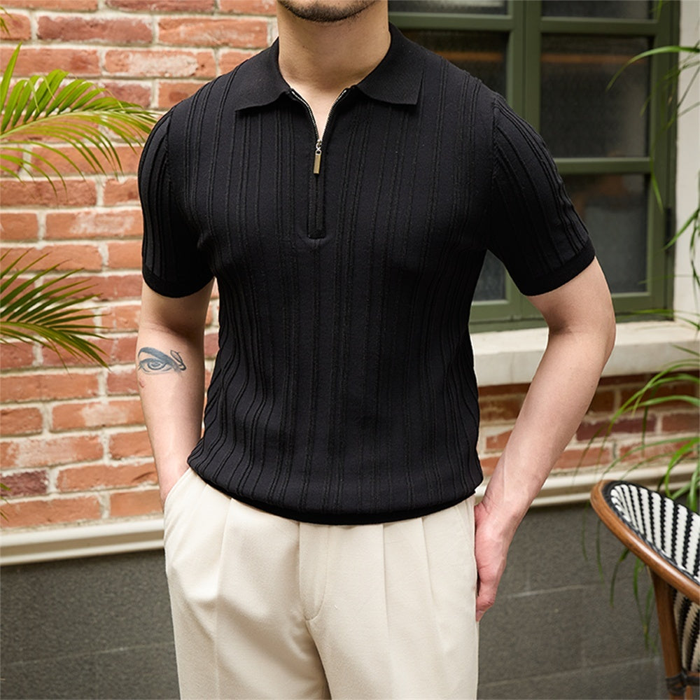 Oud geld zip poloshirt 0