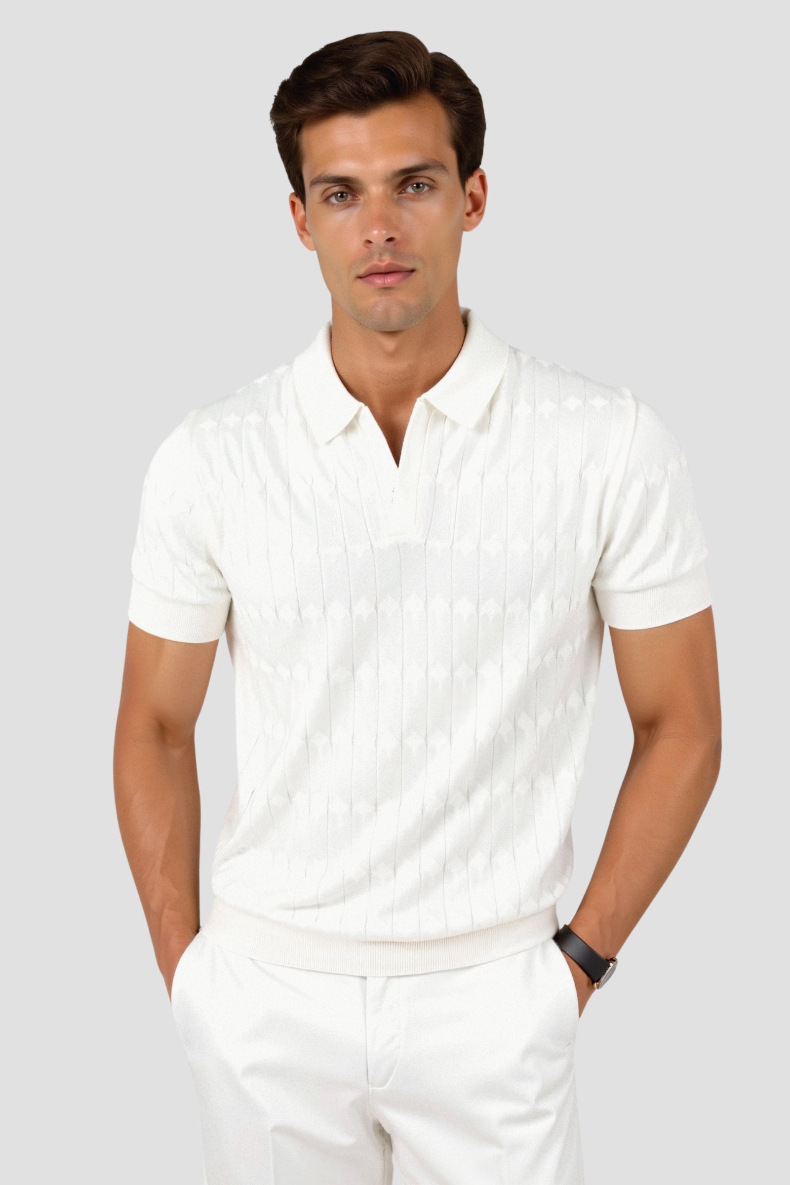 Oude Moeny gebreide polo T-shirt 1