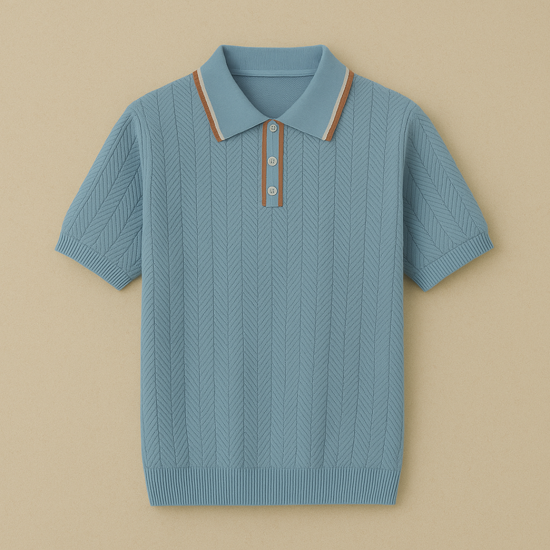 Vintage-geïnspireerd gebreide poloshirt 1